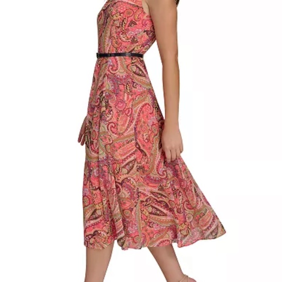 Tommy Hilfiger Dresses & Skirts - Tommy Hilfiger Ladies  Paisley Print Chiffon Spring Midi  Pink Dress  NWT size 6